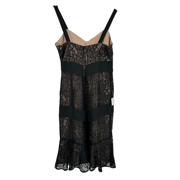 Ann Taylor Loft Dress Womens 6P Black Lace Nude Lined Cocktail Coquette - Picture 4 of 6